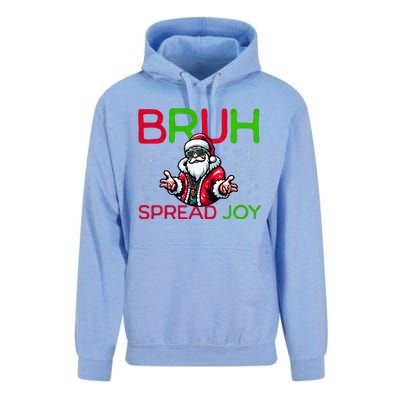 Bruh Meme Funny Christmas  Spread Joy Hip Hop Santa Unisex Surf Hoodie