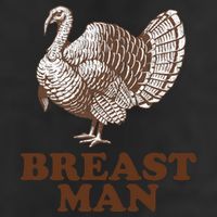 Breast Man Funny Turkey Thanksgiving 7 Panel Mesh Trucker Snapback Hat