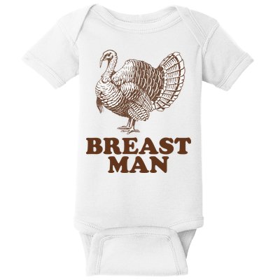 Breast Man Funny Turkey Thanksgiving Baby Bodysuit