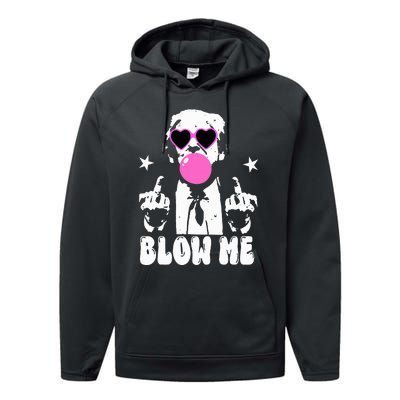 Blow Me Funny Trump Donald Trump 2024 Performance Fleece Hoodie