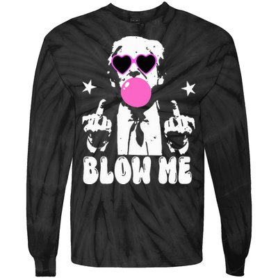 Blow Me Funny Trump Donald Trump 2024 Tie-Dye Long Sleeve Shirt