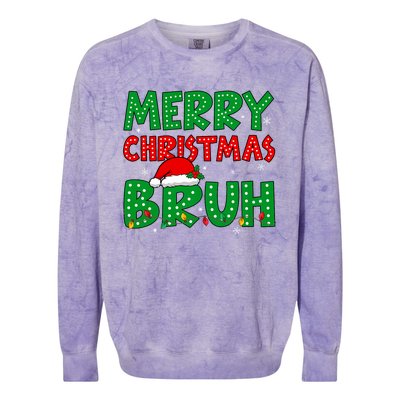 Bruh Meme Funny Saying Bro Greeting Teens Christmas Colorblast Crewneck Sweatshirt