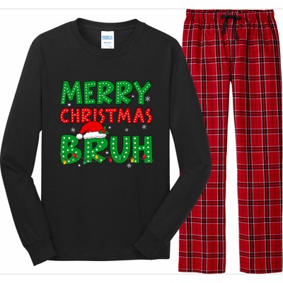 Bruh Meme Funny Saying Bro Greeting Teens Christmas Long Sleeve Pajama Set