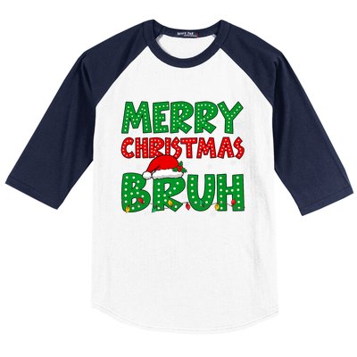 Bruh Meme Funny Saying Bro Greeting Teens Christmas Baseball Sleeve Shirt