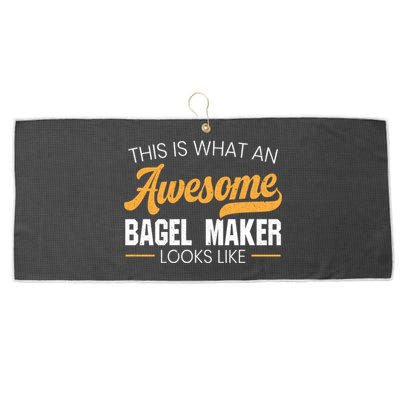 Bagel Maker Foodie Bread Bakery Food Jewish Sesame Sead Gift Large Microfiber Waffle Golf Towel