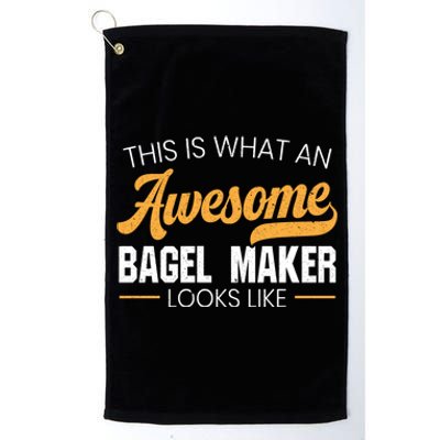 Bagel Maker Foodie Bread Bakery Food Jewish Sesame Sead Gift Platinum Collection Golf Towel