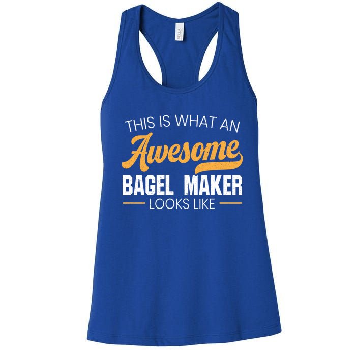 Bagel Maker Foodie Bread Bakery Food Jewish Sesame Sead Gift Women's Racerback Tank