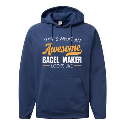 Bagel Maker Foodie Bread Bakery Food Jewish Sesame Sead Gift Performance Fleece Hoodie