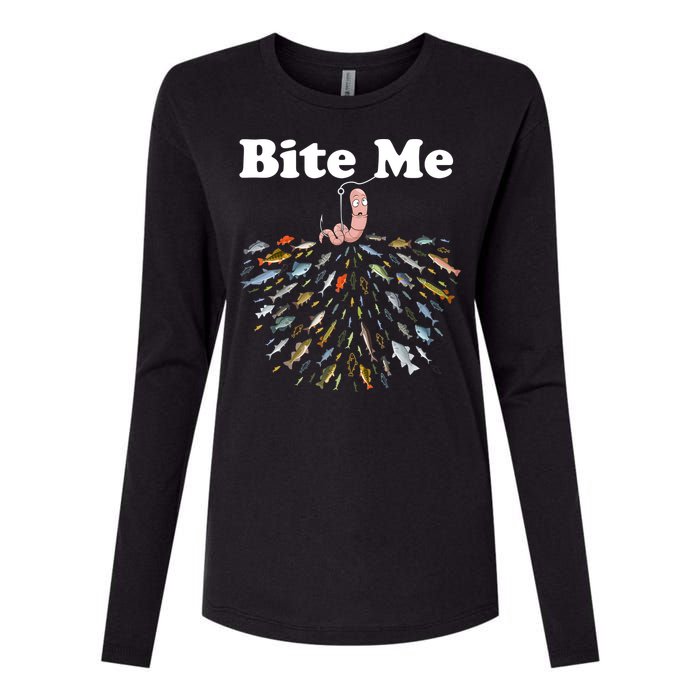 Bite Me Fishing Gift For Fishing Lovers Womens Cotton Relaxed Long Sleeve T-Shirt