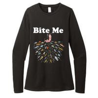 Bite Me Fishing Gift For Fishing Lovers Womens CVC Long Sleeve Shirt