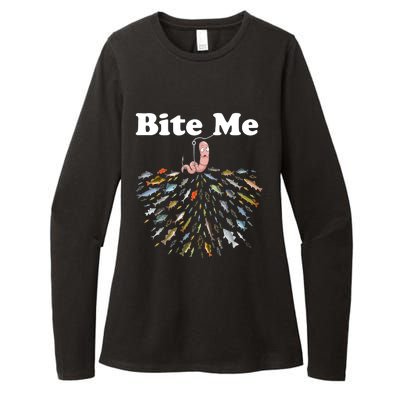 Bite Me Fishing Gift For Fishing Lovers Womens CVC Long Sleeve Shirt