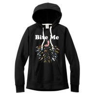 Bite Me Fishing Gift For Fishing Lovers Women's Fleece Hoodie