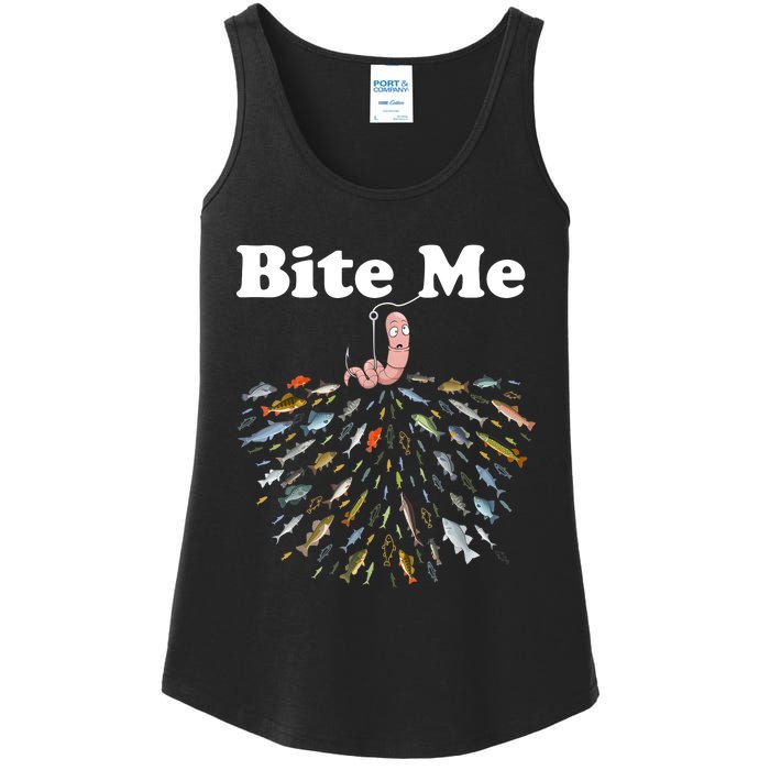 Bite Me Fishing Gift For Fishing Lovers Ladies Essential Tank