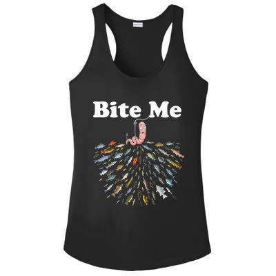 Bite Me Fishing Gift For Fishing Lovers Ladies PosiCharge Competitor Racerback Tank