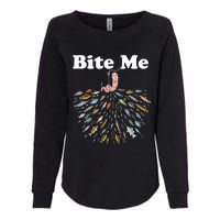 Bite Me Fishing Gift For Fishing Lovers Womens California Wash Sweatshirt