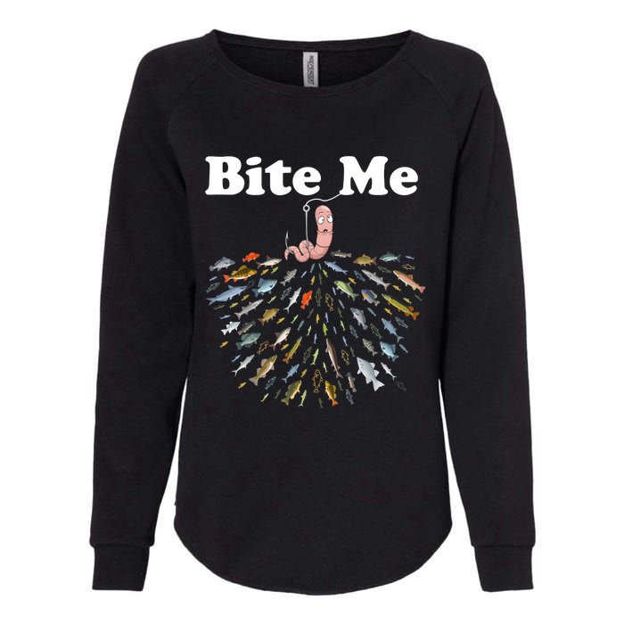 Bite Me Fishing Gift For Fishing Lovers Womens California Wash Sweatshirt