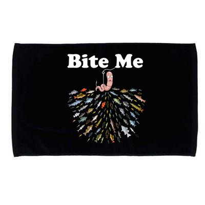 Bite Me Fishing Gift For Fishing Lovers Microfiber Hand Towel