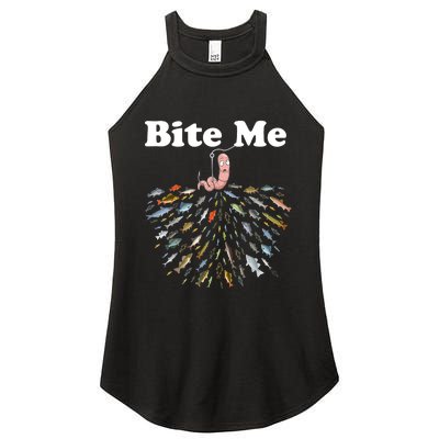 Bite Me Fishing Gift For Fishing Lovers Women’s Perfect Tri Rocker Tank