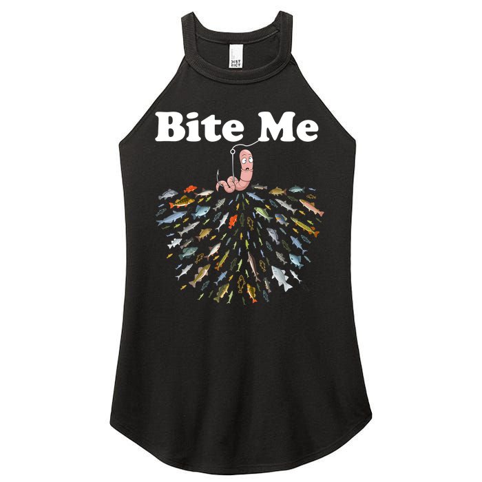 Bite Me Fishing Gift For Fishing Lovers Women's Perfect Tri Rocker Tank