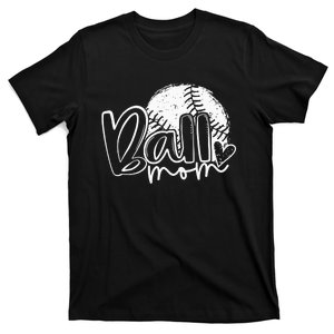 Ball Mom Funny Baseball Football Basketball Mom Mommy Wo T-Shirt