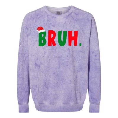 Bruh Meme Funny Christmas Saying Bro Greeting Colorblast Crewneck Sweatshirt