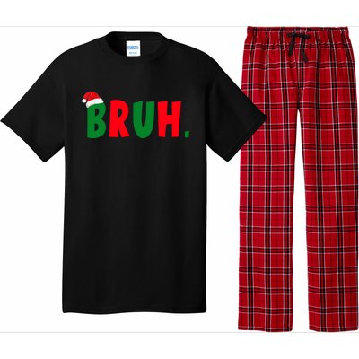 Bruh Meme Funny Christmas Saying Bro Greeting Pajama Set