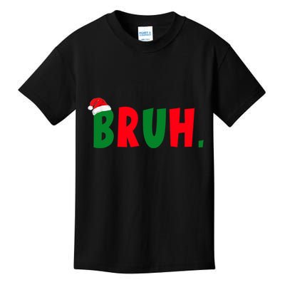 Bruh Meme Funny Christmas Saying Bro Greeting Kids T-Shirt
