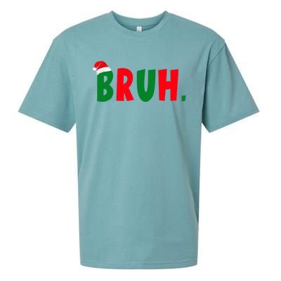 Bruh Meme Funny Christmas Saying Bro Greeting Sueded Cloud Jersey T-Shirt