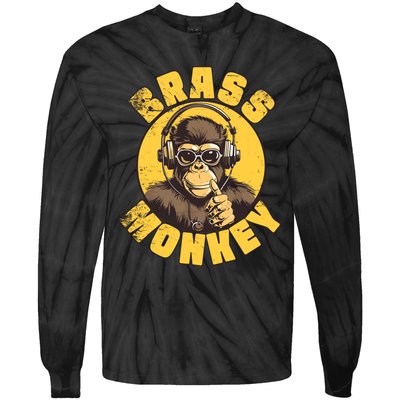 Brass Monkey Funny Cool Music Tie-Dye Long Sleeve Shirt