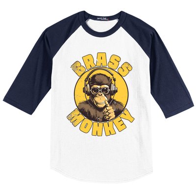 Brass Monkey Funny Cool Music Baseball Sleeve Shirt