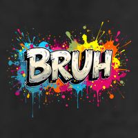 Bruh Meme Funny Saying Teens Graffiti Aesthetic 7 Panel Mesh Trucker Snapback Hat