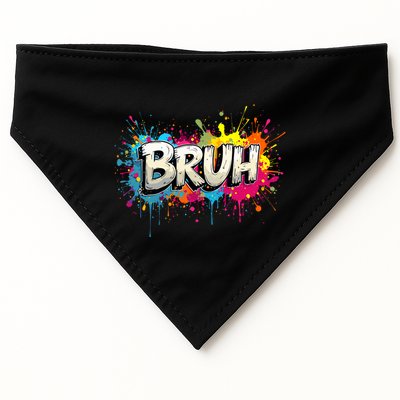 Bruh Meme Funny Saying Teens Graffiti Aesthetic USA-Made Doggie Bandana