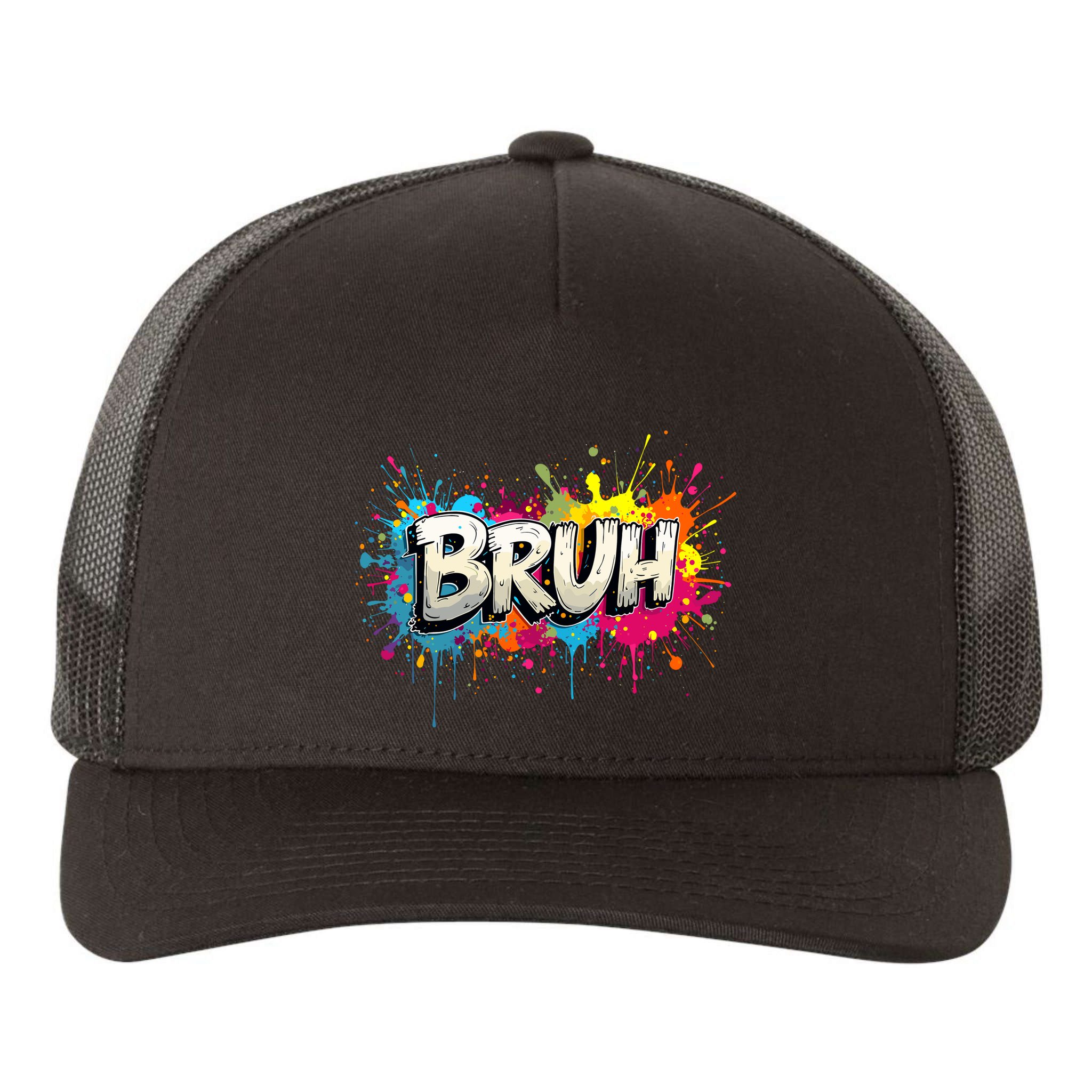 Bruh Meme Funny Saying Teens Graffiti Aesthetic Yupoong Adult 5-Panel Trucker Hat