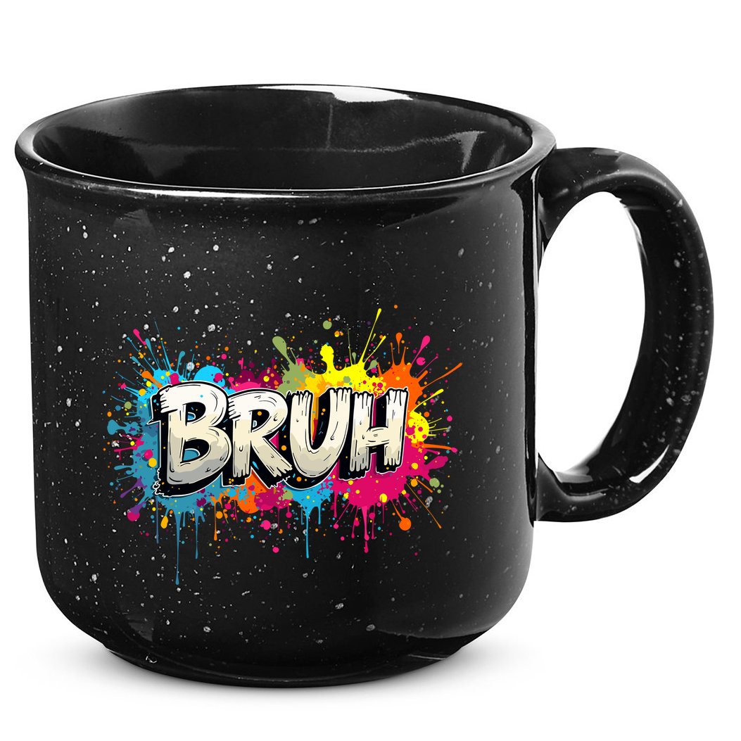 Bruh Meme Funny Saying Teens Graffiti Aesthetic 15oz Campfire Ceramic Mug