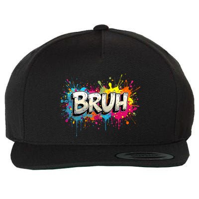 Bruh Meme Funny Saying Teens Graffiti Aesthetic Wool Snapback Cap