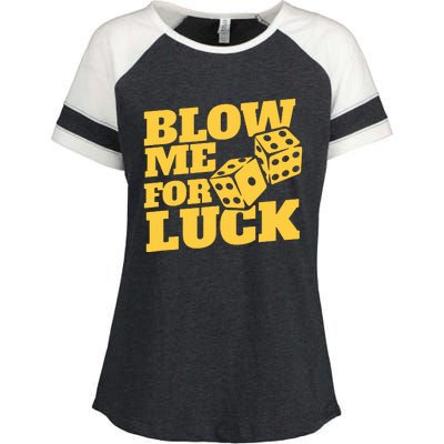 Blow Me For Luck Enza Ladies Jersey Colorblock Tee