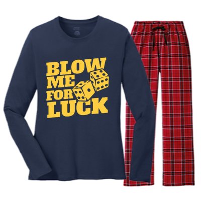 Blow Me For Luck Women's Long Sleeve Flannel Pajama Set 