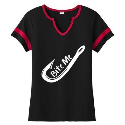 Bite Me Fish Hook Ladies Halftime Notch Neck Tee