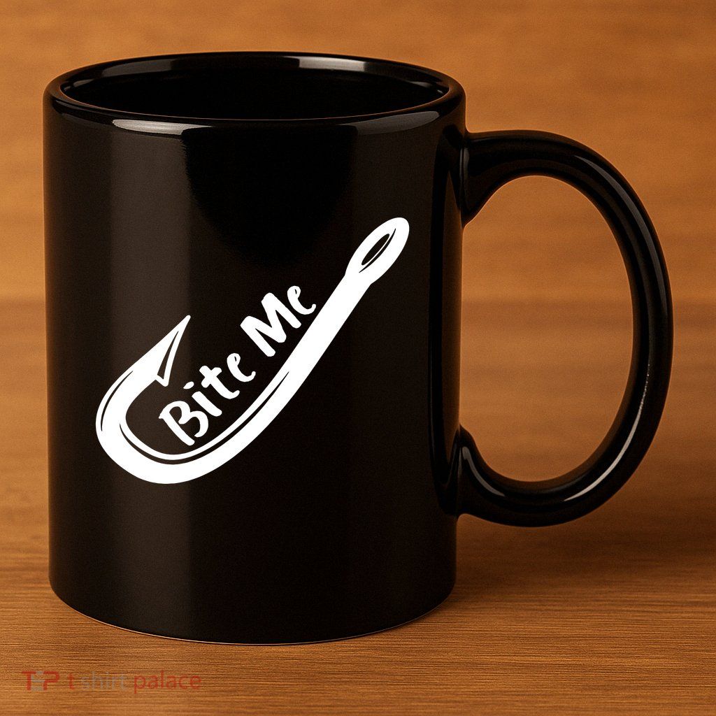 Bite Me Fish Hook 11oz C Handle Ceramic Mug