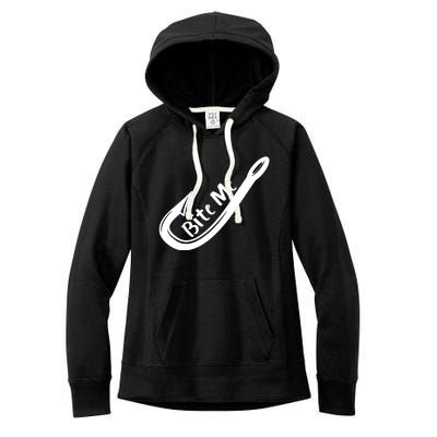 Bite Me Fish Hook Women's Fleece Hoodie