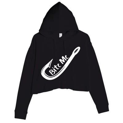 Bite Me Fish Hook Crop Fleece Hoodie