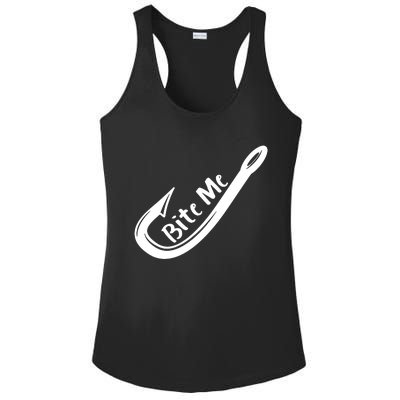 Bite Me Fish Hook Ladies PosiCharge Competitor Racerback Tank