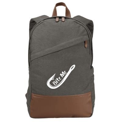 Bite Me Fish Hook Cotton Canvas Backpack