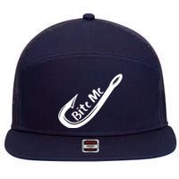 Bite Me Fish Hook 7 Panel Mesh Trucker Snapback Hat