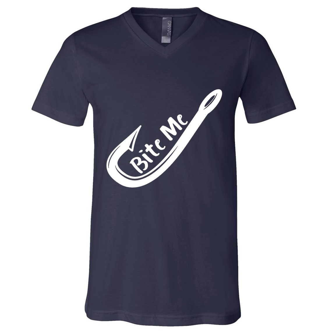 Bite Me Fish Hook V-Neck T-Shirt