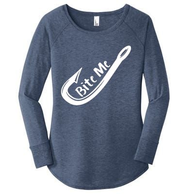 Bite Me Fish Hook Women's Perfect Tri Tunic Long Sleeve Shirt