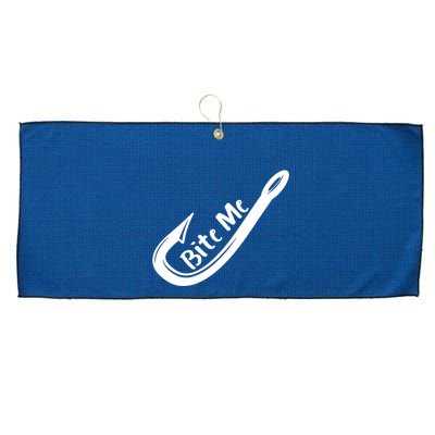 Bite Me Fish Hook Large Microfiber Waffle Golf Towel