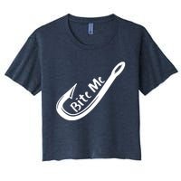 Bite Me Fish Hook Women's Crop Top Tee