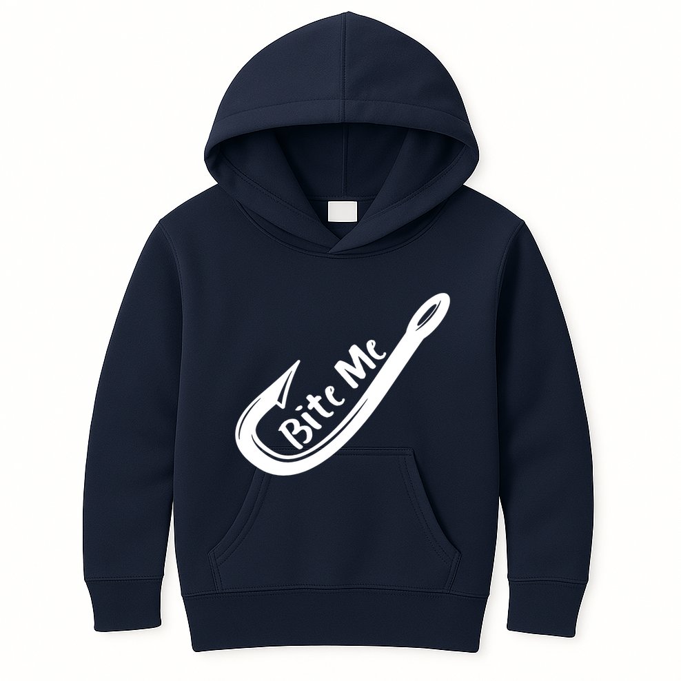 Bite Me Fish Hook Kids Hoodie