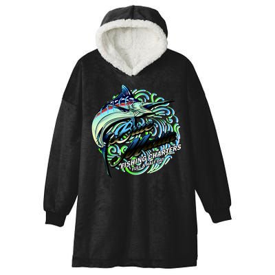 Blue Marlin Fishing Charters Hooded Wearable Blanket
